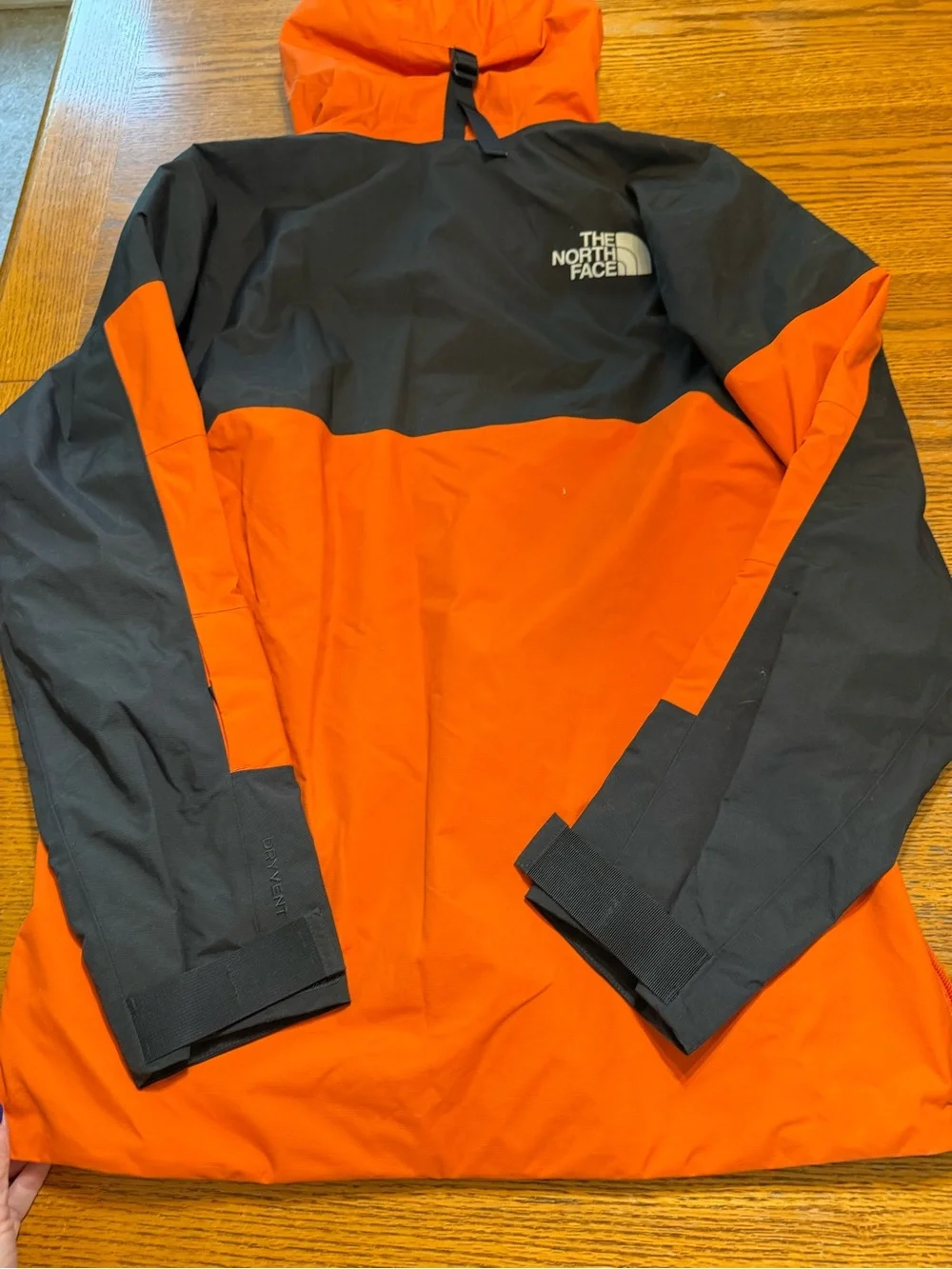 The North Face Orange and Black Hooded Ski Anorak-S